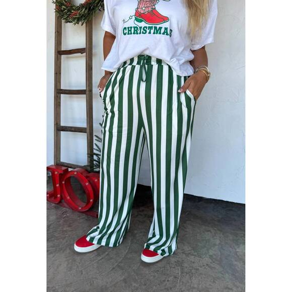 BLAKELEY Pants - NEW BLAKELEY vertical striped pants in green